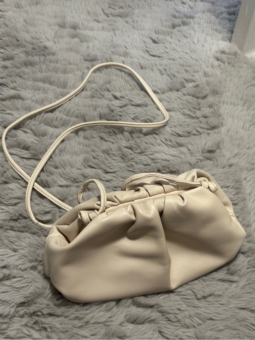 Faux leather dumpling crossbody / clutch bag